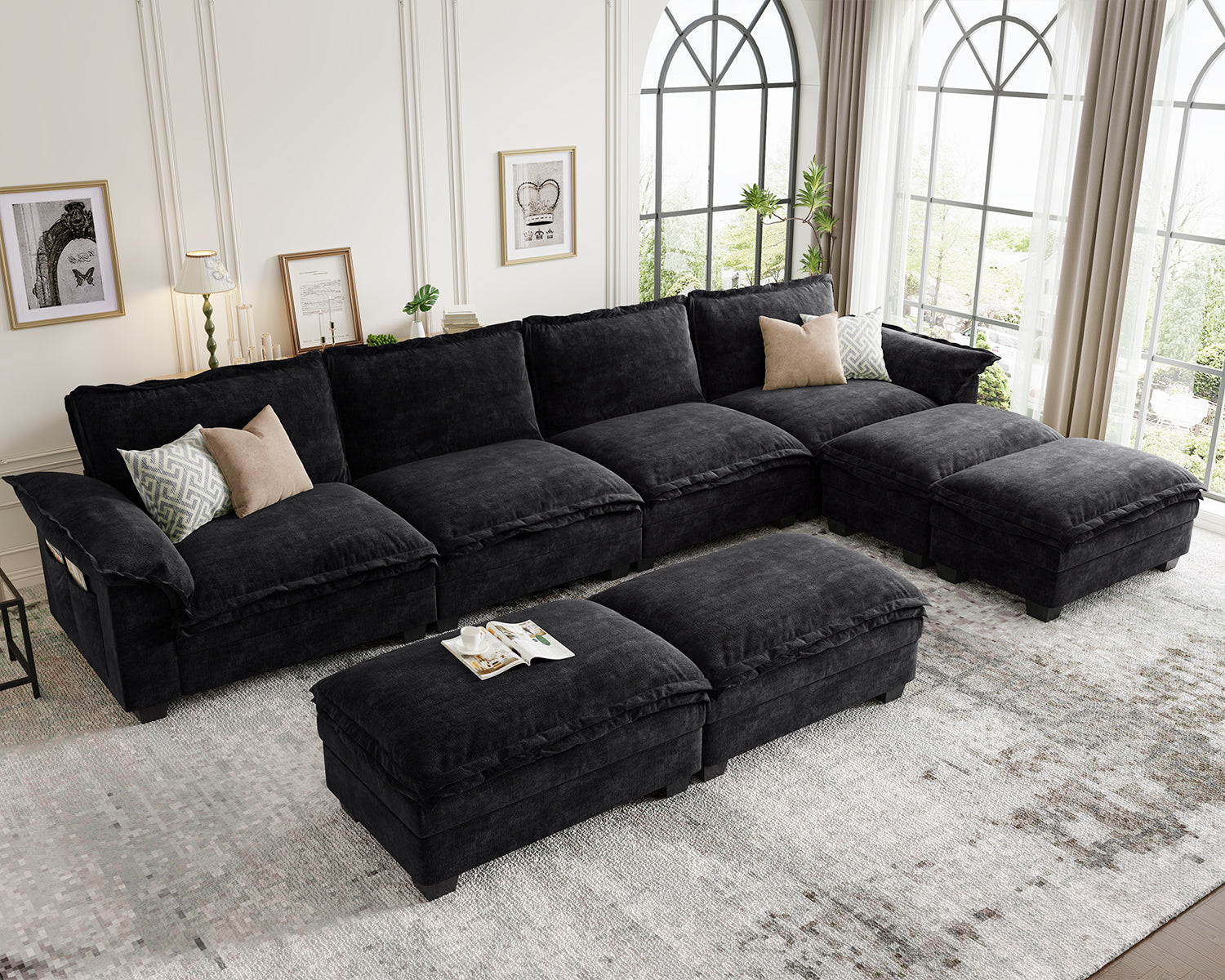 Chenille Fabric Sleeper Sofa