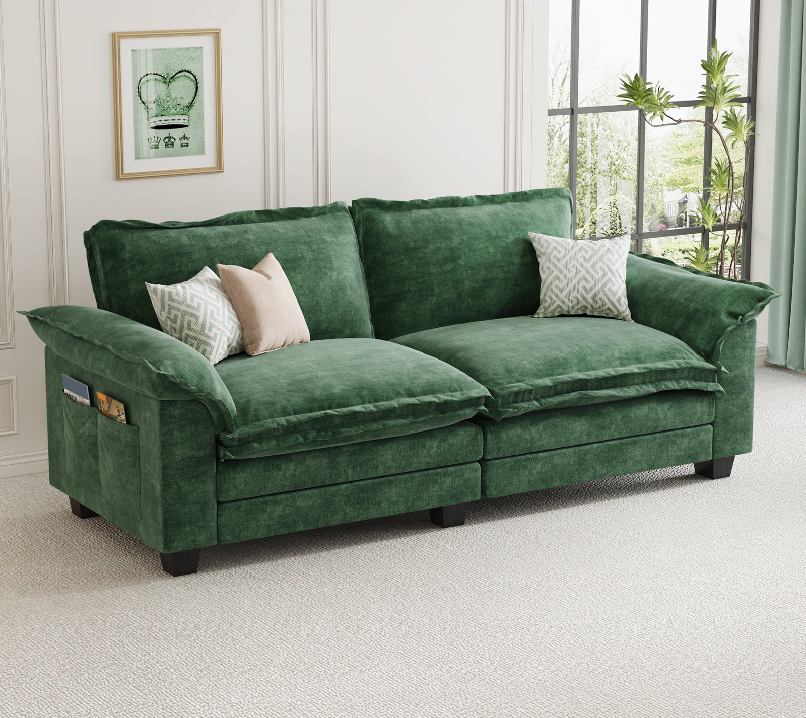 Chenille Sectional Couches Loveseat Sofa