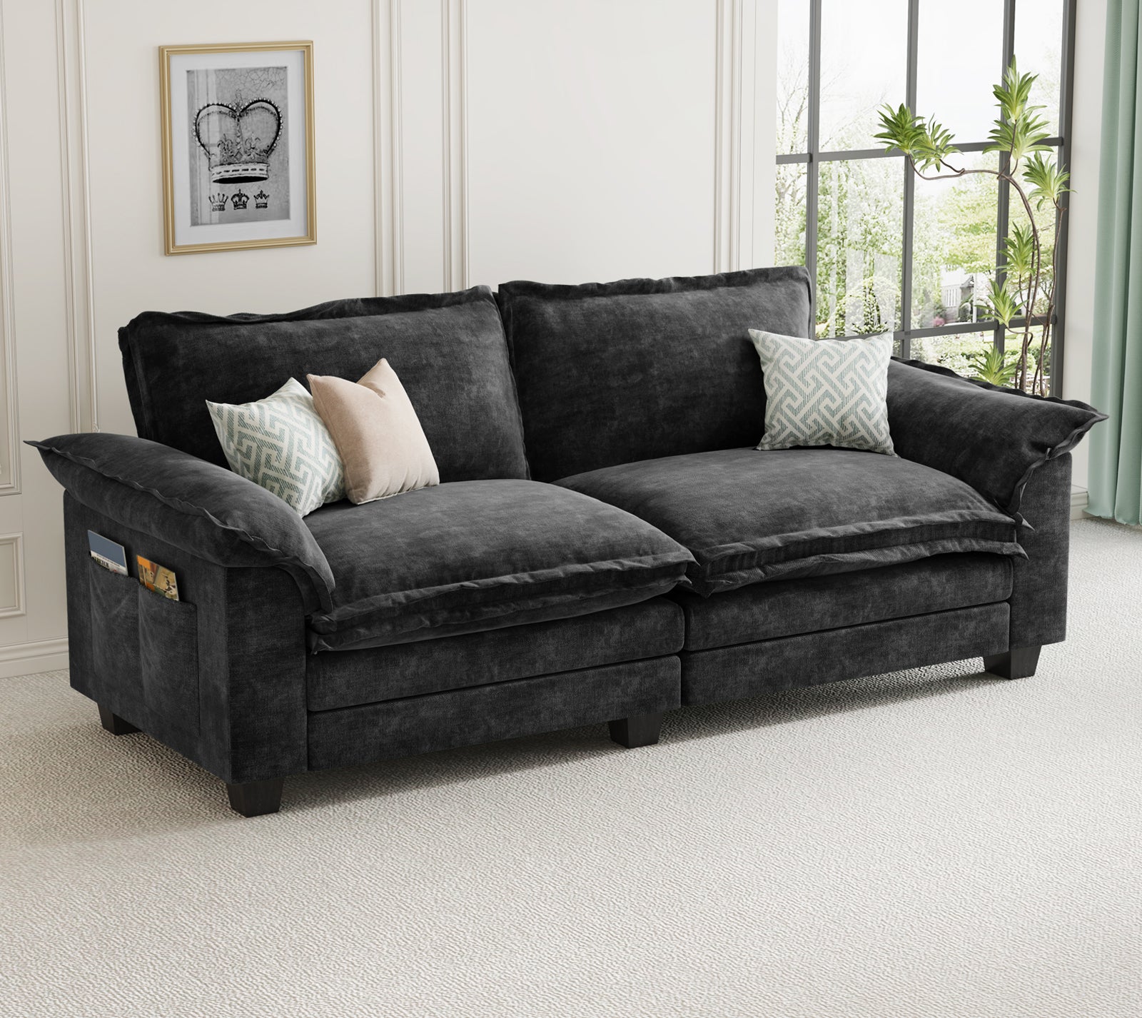 Chenille Sectional Couches Loveseat Sofa