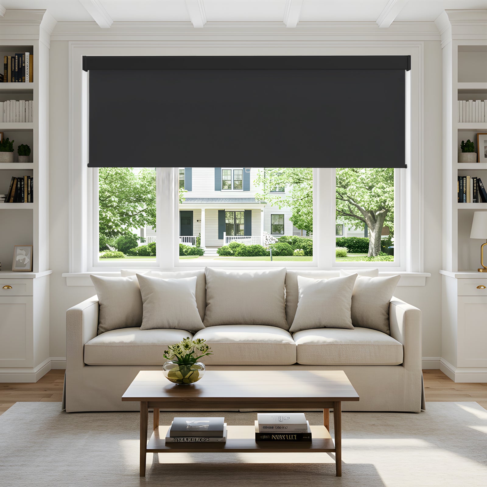 UV Protection Cordless Blackout Roller Shades with Valance