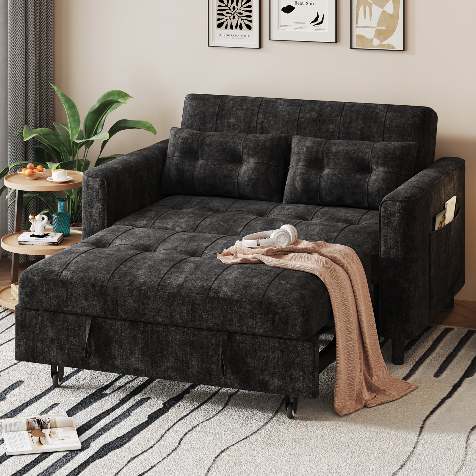 Pull Out Loveseat Couch Bed Sleeper Sofa