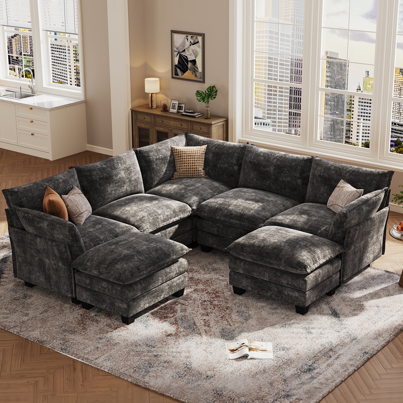 Fabric sofa modern style