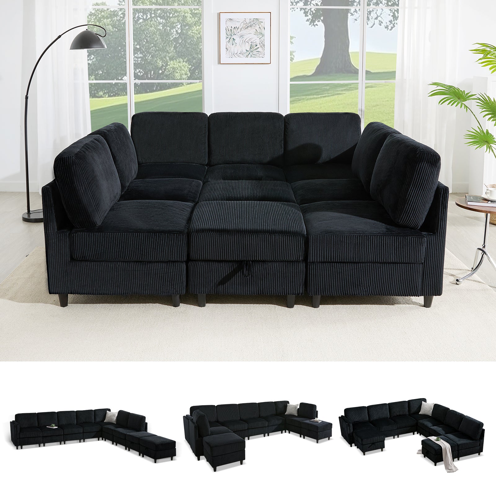 Modern Reversible Design Sleeper Sofa Bed